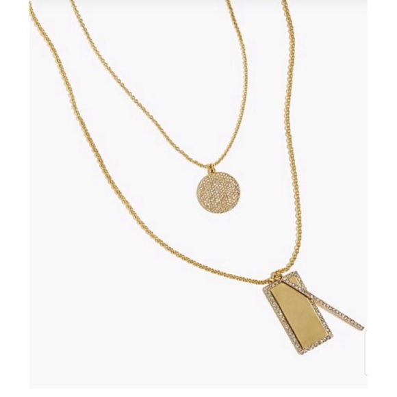 😀🍀🔥J. Crew - Pave Charms Layered Necklace - Picture 1 of 2